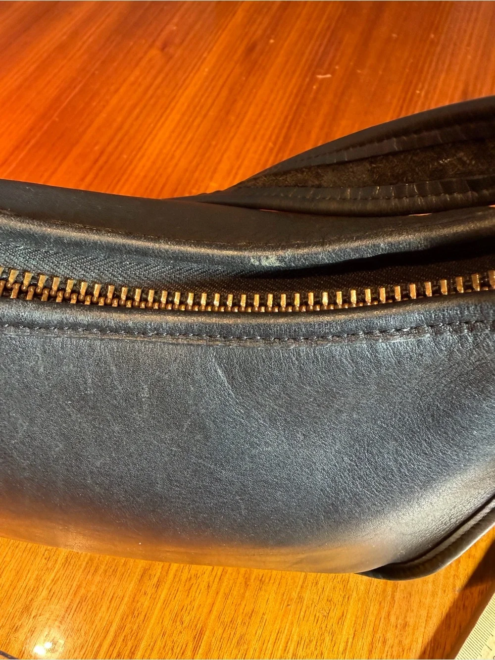 Vintage Coach Janice Legacy #9950 Black Leather Shoulder Bag with Brass Buckle